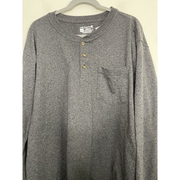 Carhartt Men’s Size XL Relaxed Fit Heavyweight Henley Snap Pocket Thermal Shirt - Picture 2 of 5